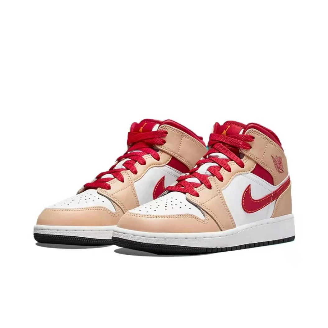 JORDAN 1 MID x LIGHT CURRY CARDINAL - DEEPREPS