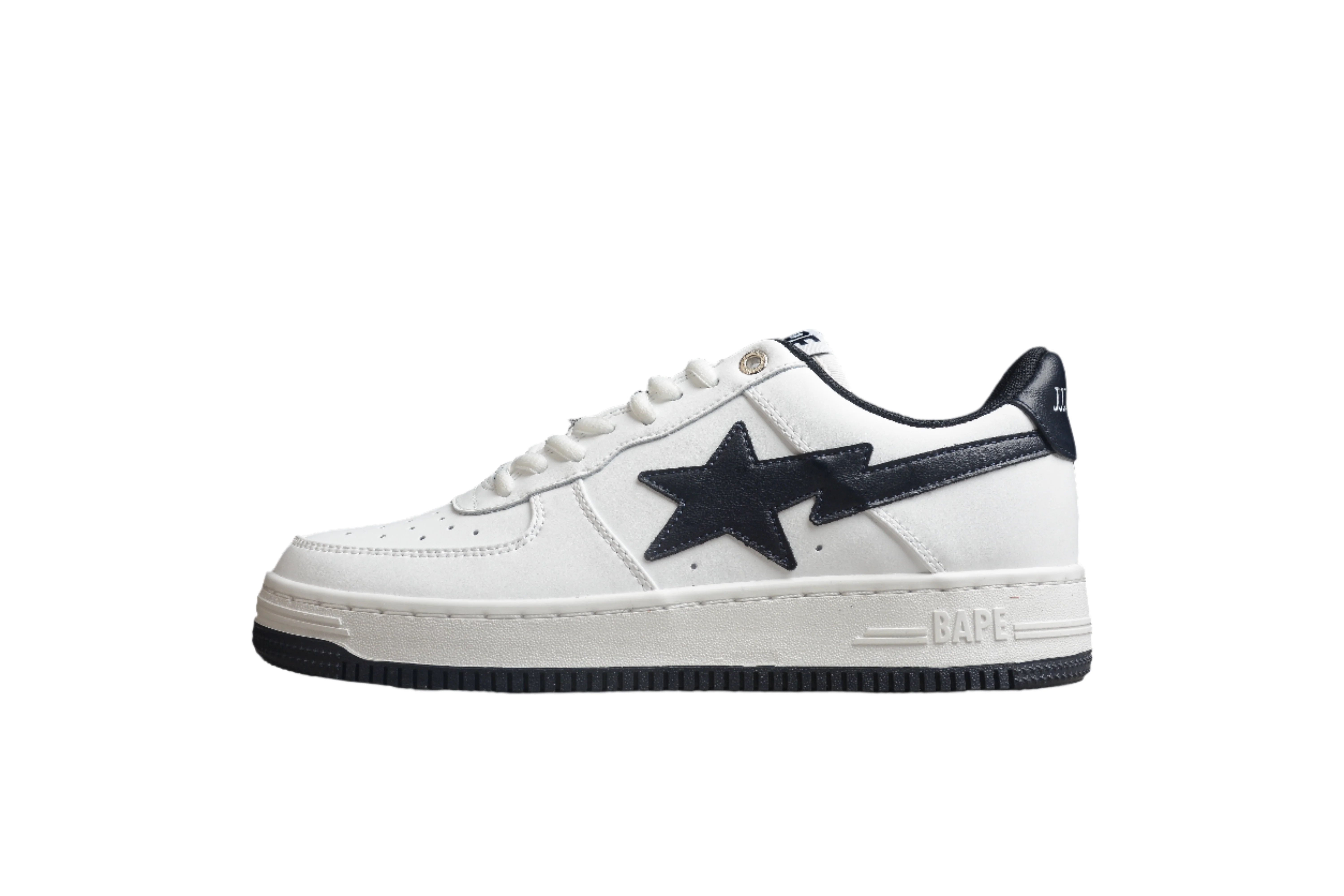 BAPE STA Low-Top White and Black Sneakers - DEEPREPS