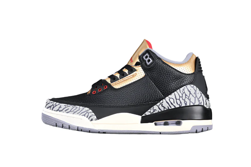 AIR JORDAN 3 RETRO BLACK/FIRE RED/METALLIC GOLD/CEMENT GREY - DEEPREPS