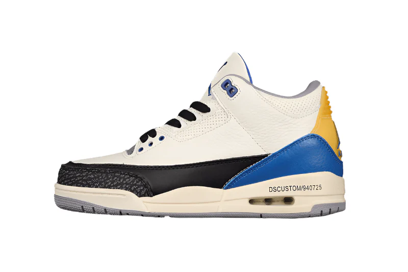 AIR JORDAN 3 RETRO UNC BEIGE/RACER BLUE/YELLOW - DEEPREPS