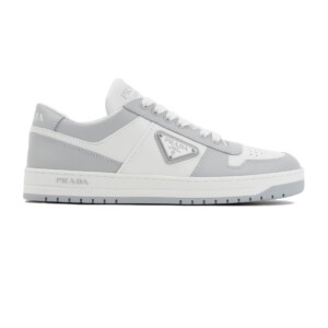 DOWNTOWN LEATHER SNEAKERS IN WHITE AND LACQUER GRAY – PRD009 - DEEPREPS