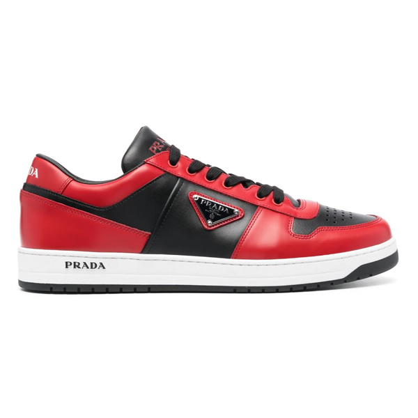 PRADA DOWNTOWN LEATHER SNEAKERS RED – PRD093 - DEEPREPS