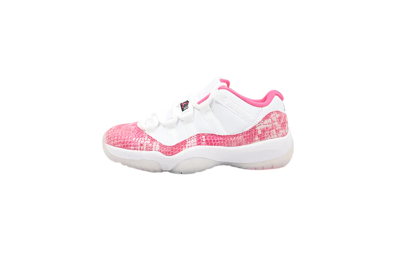 AIR JORDAN 11 RETRO LOW PINK SNAKESKIN WHITE/WATERMELON/BLACK - DEEPREPS