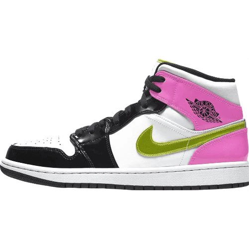 JORDAN 1 MID x WHITE BLACK CYBER PINK - DEEPREPS