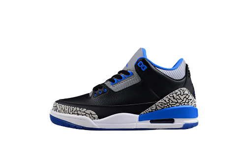 AIR JORDAN 3 RETRO BLACK/SPORT BLUE WOLF GREY - DEEPREPS