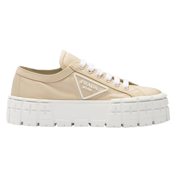 PRADA DOUBLE WHEEL RE-NYLON GABARDINE SNEAKERS BEIGE – PRD087 - DEEPREPS