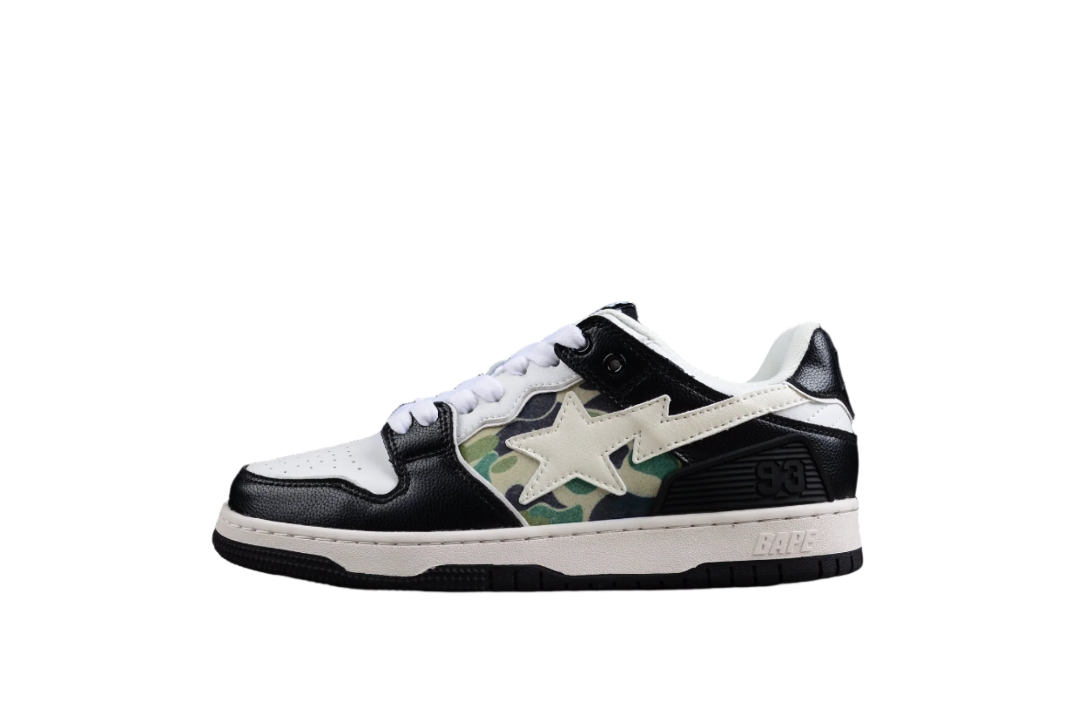 BAPE STA Low-Top Sneakers in Black, White, and Camo - DEEPREPS