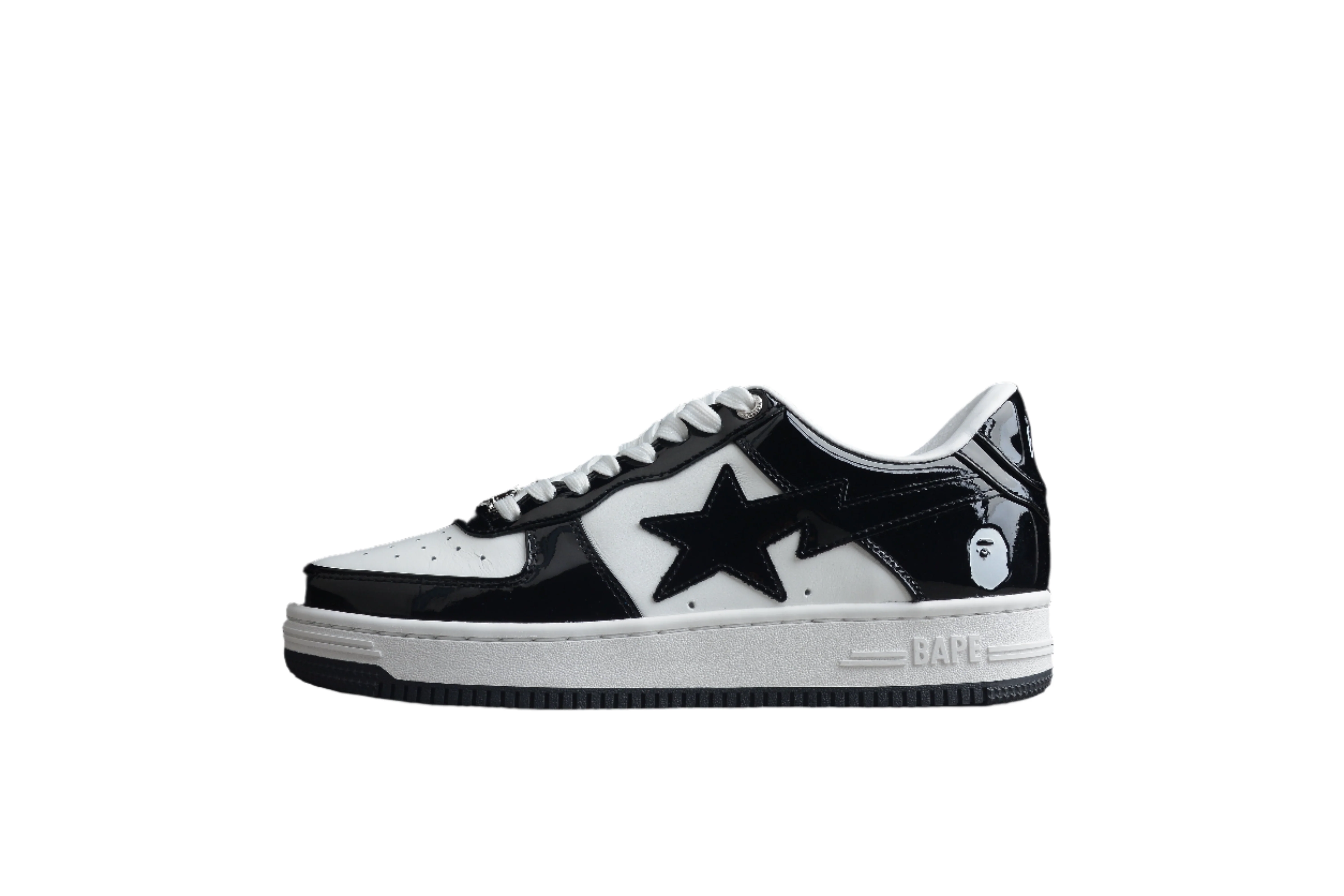 BAPE STA Low-Top Sneakers in Black and White - DEEPREPS