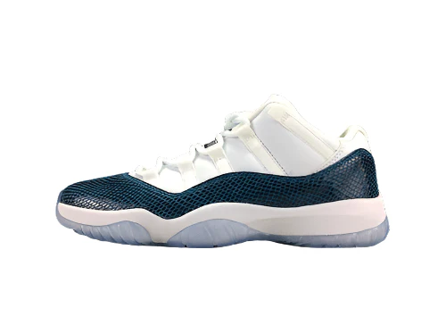AIR JORDAN 11 RETRO LOW LE SNAKESKIN WHITE/BLACK-NAVY - DEEPREPS