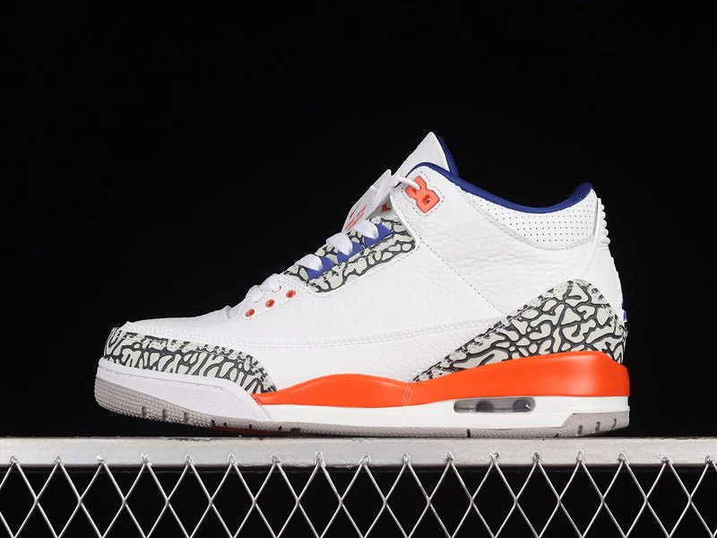 AIR JORDAN 3 RETRO KNICKS WHITE/OLD ROYAL-UNIVERSITY ORANGE-TECH GREY - DEEPREPS