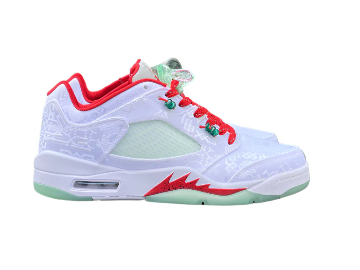 JORDAN 5 White/Red/Green - DEEPREPS