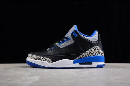 AIR JORDAN 3 RETRO BLACK/SPORT BLUE WOLF GREY - DEEPREPS