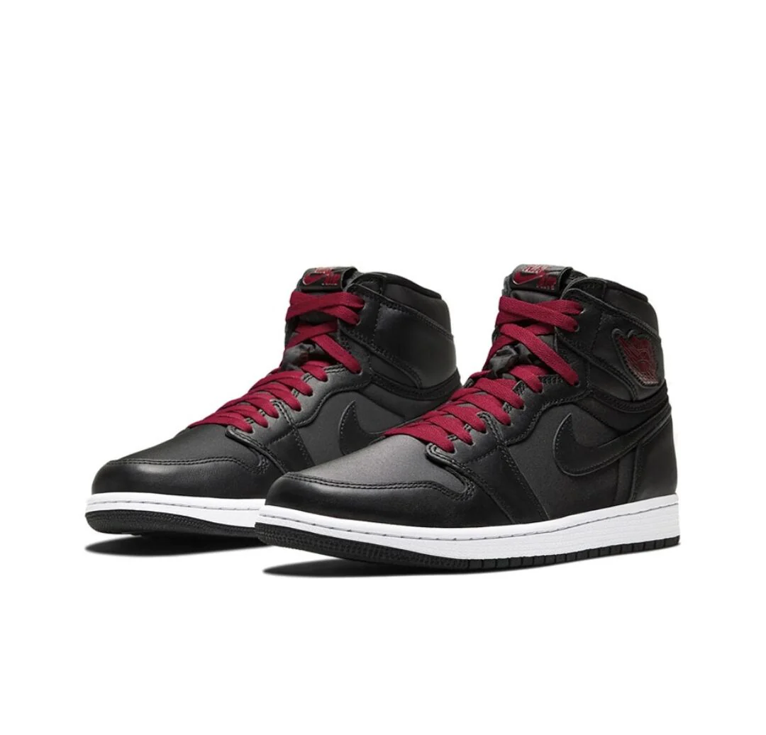JORDAN 1 RETRO HIGH x BLACK SATIN GYM RED - DEEPREPS