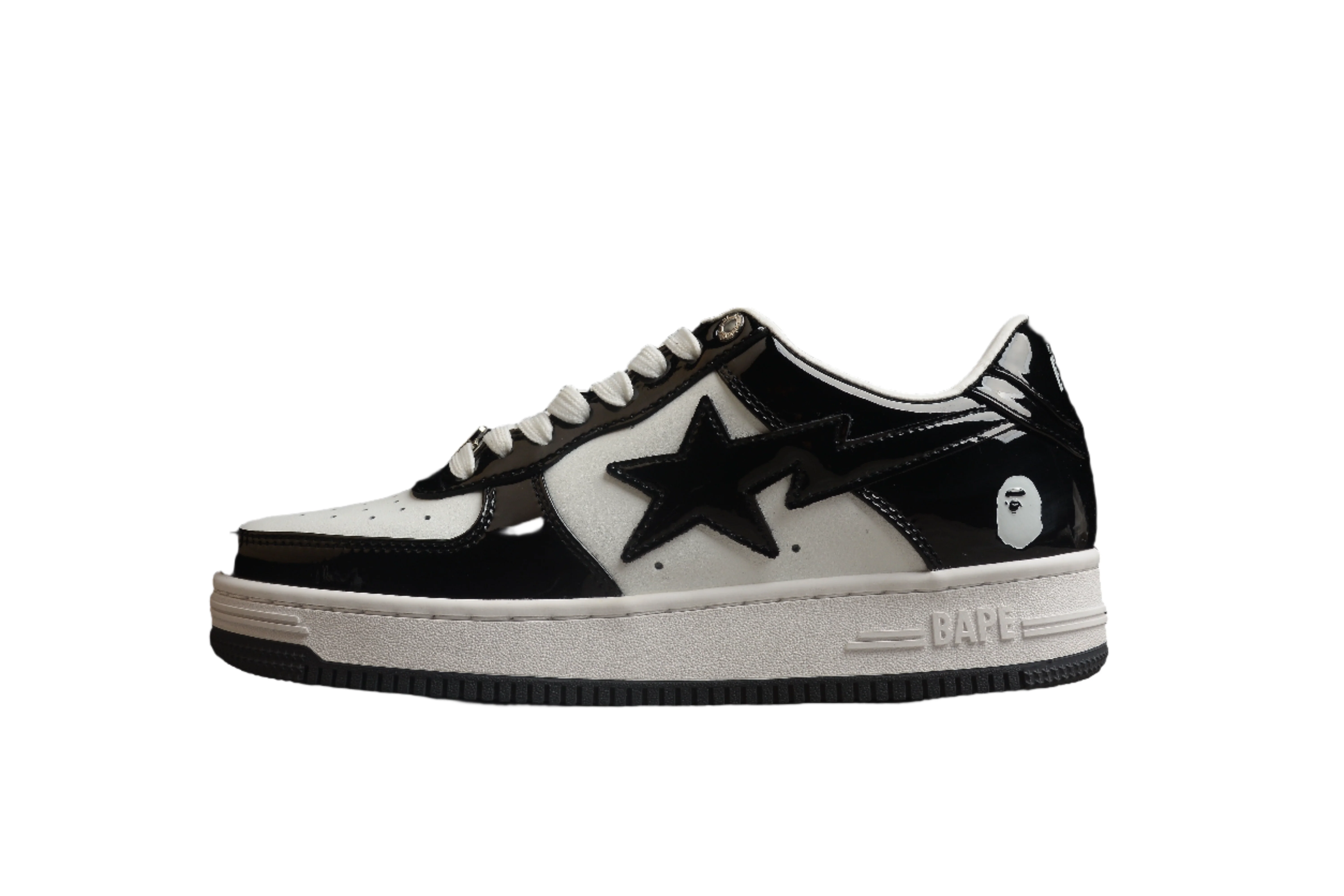 BAPE STA Low-Top Sneakers in Black and White - DEEPREPS