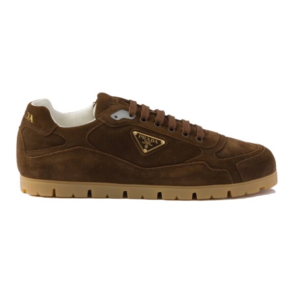 PRADA TRAIL FADED SUEDE SNEAKERS IN DARK BROWN- PRD079 - DEEPREPS