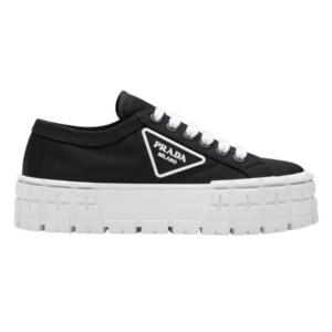 PRADA DOUBLE WHEEL RE-NYLON GABARDINE SNEAKERS BLACK – PRD086 - DEEPREPS