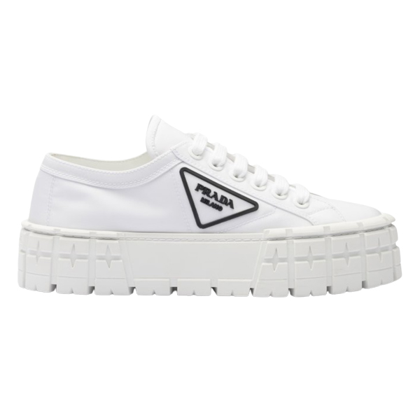 PRADA DOUBLE WHEEL RE-NYLON GABARDINE SNEAKERS WHITE – PRD083 - DEEPREPS