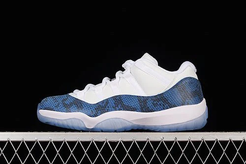 AIR JORDAN 11 RETRO LOW NAVY SNAKESKIN 2019 WHITE/BLACK - DEEPREPS