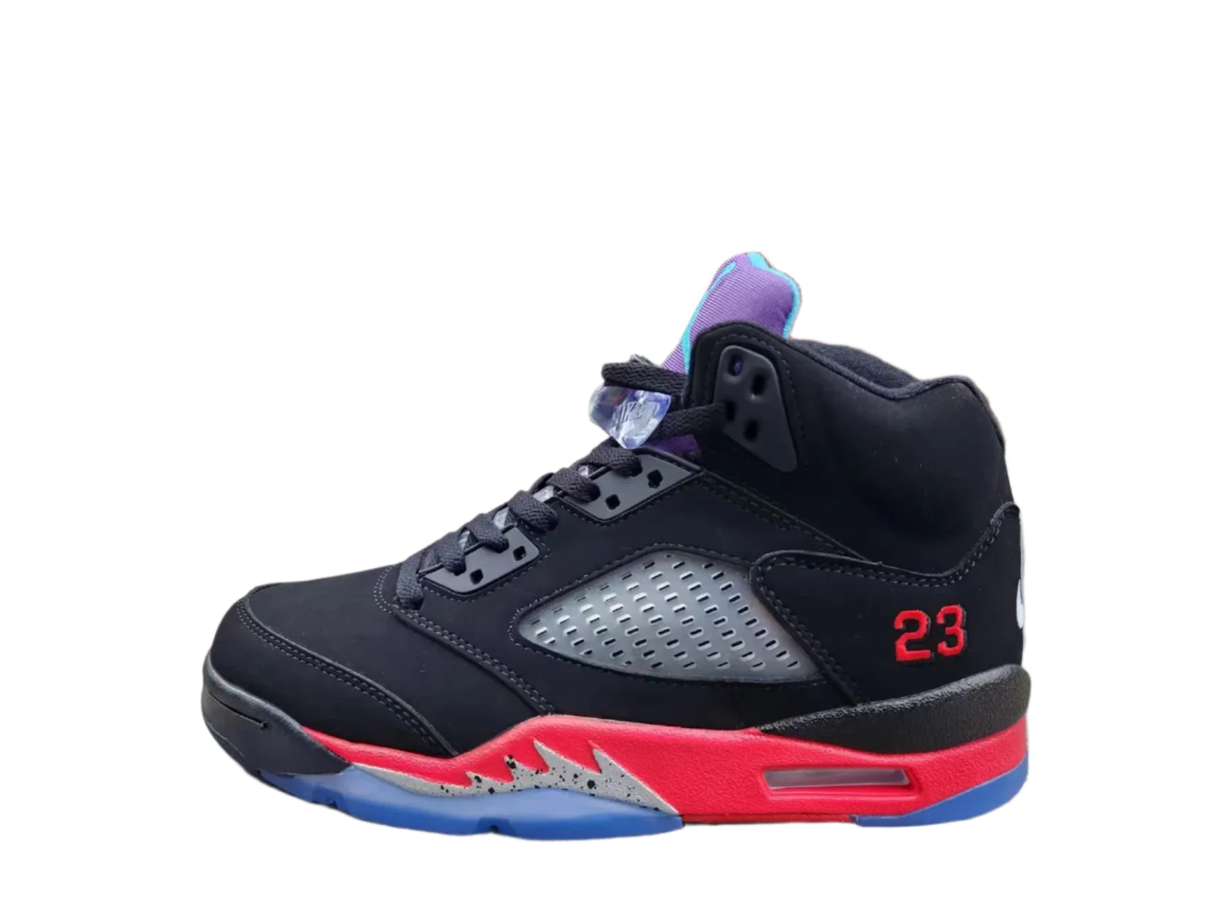 Jordan 5 black, red and purple - DEEPREPS