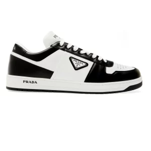 DOWNTOWN LEATHER SNEAKERS IN WHITE AND LACQUER BLACK- PRD008 - DEEPREPS