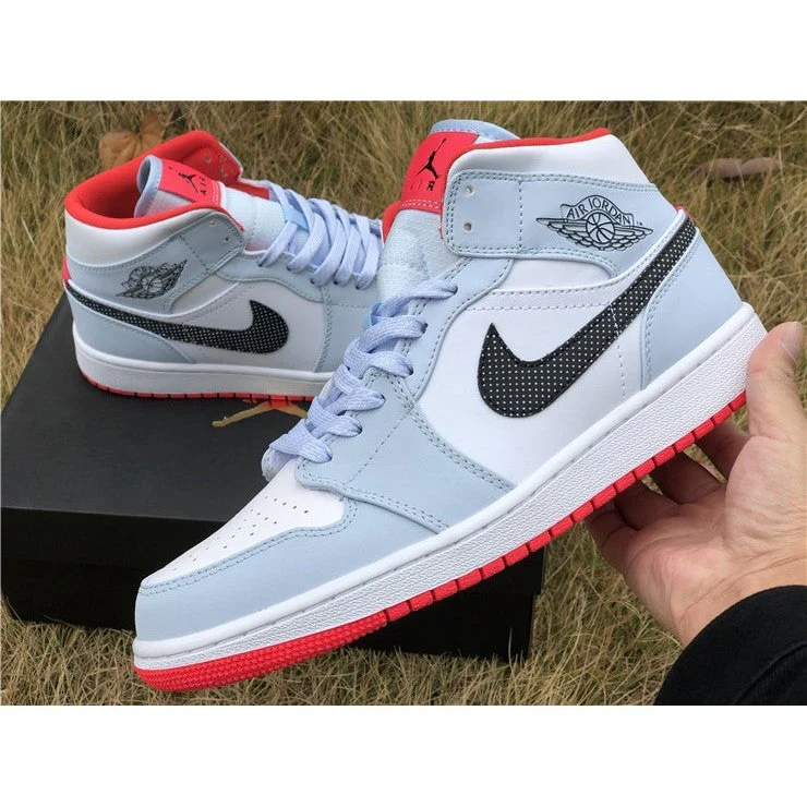 JORDAN 1 MID x HALF BLUE POLKA DOT SWOOSH - DEEPREPS