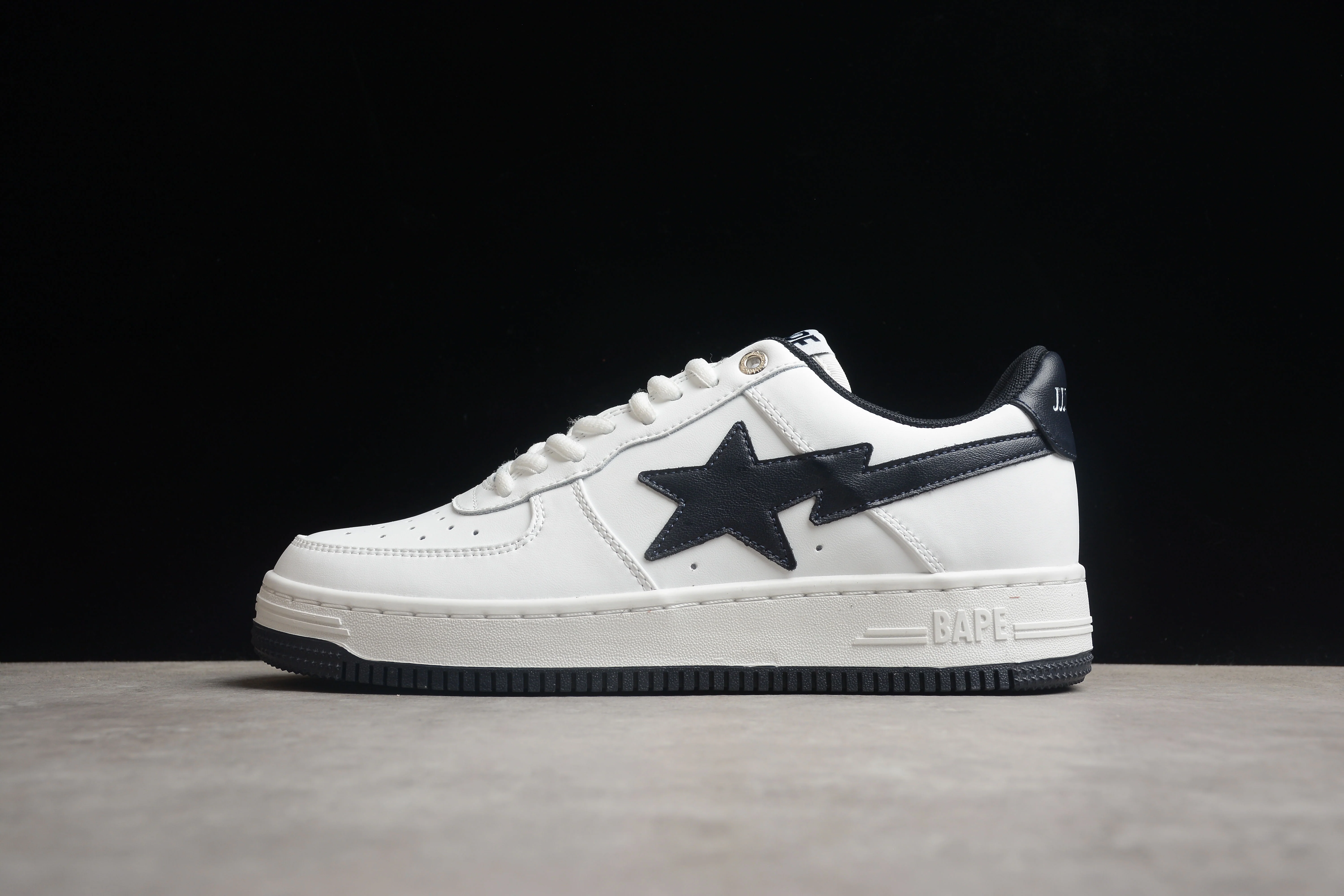 BAPE STA Low-Top White and Black Sneakers - DEEPREPS