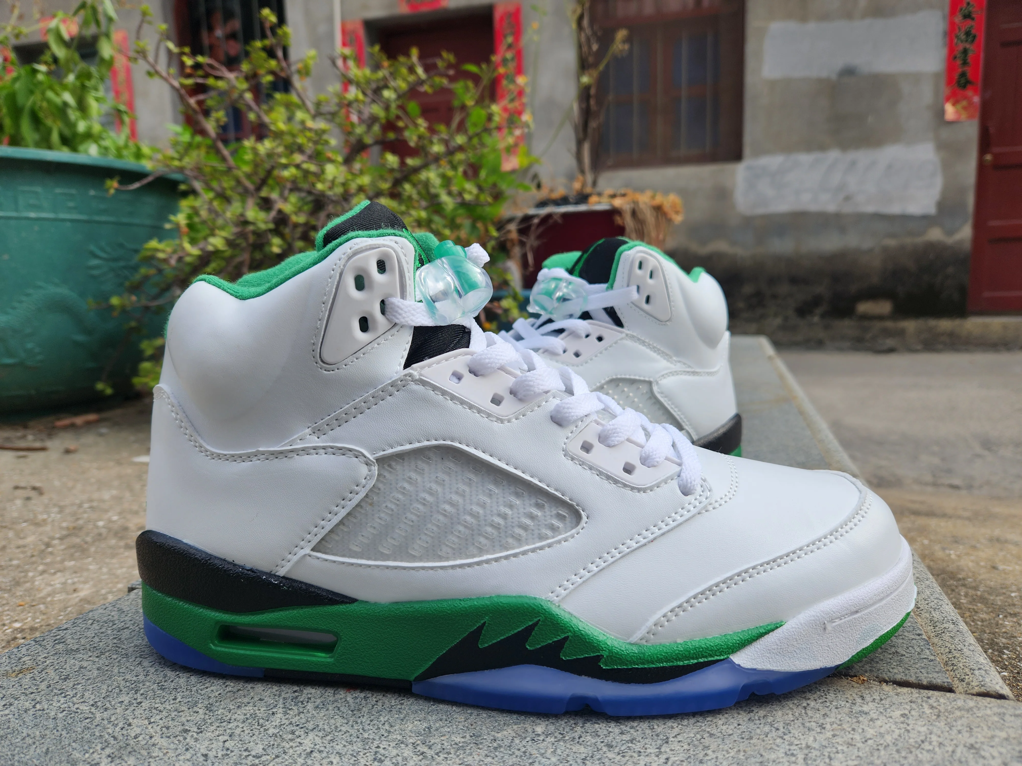 Jordan 5 white, green and black - DEEPREPS