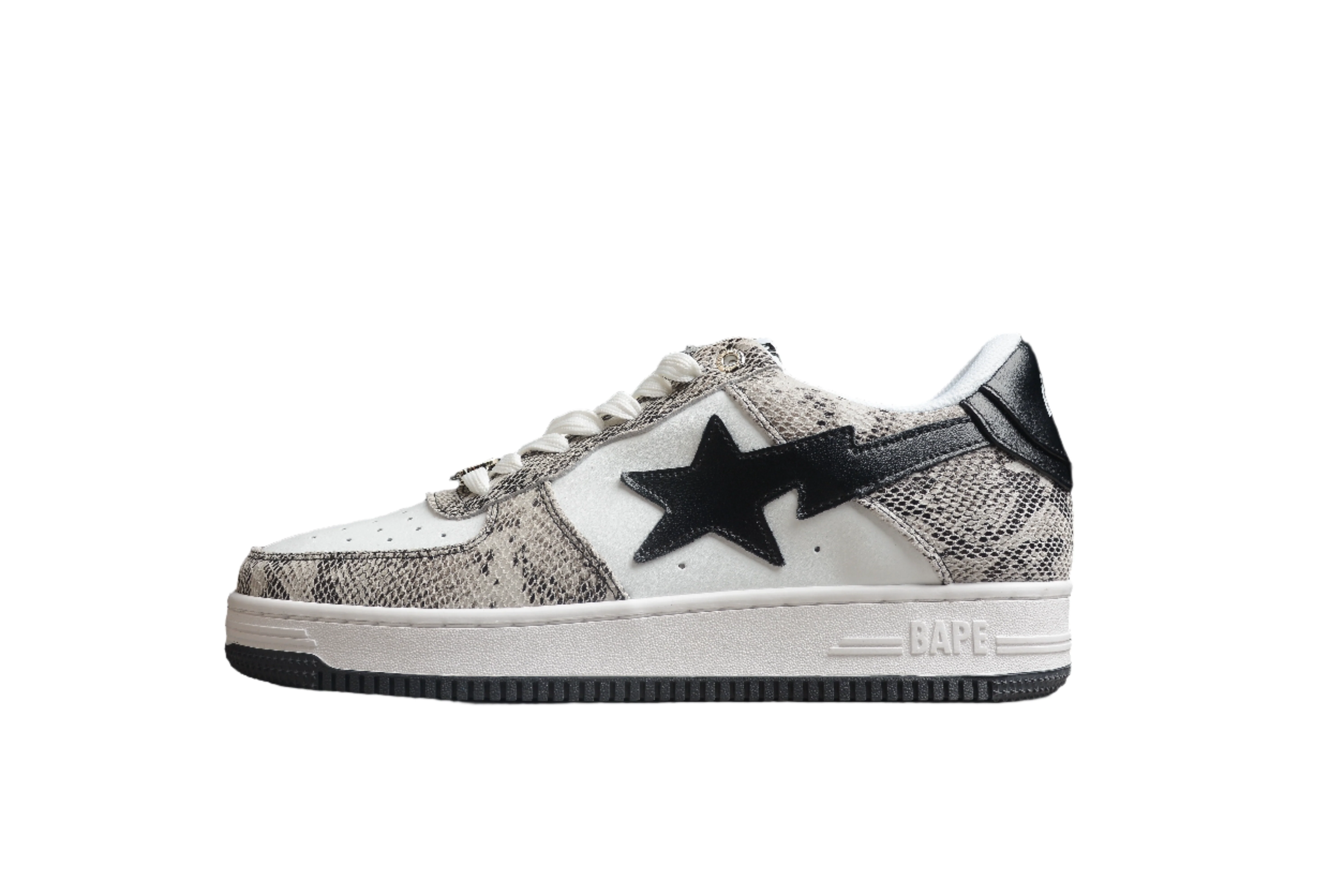 BAPE STA Low-Top Sneakers with Snakeskin Pattern - DEEPREPS