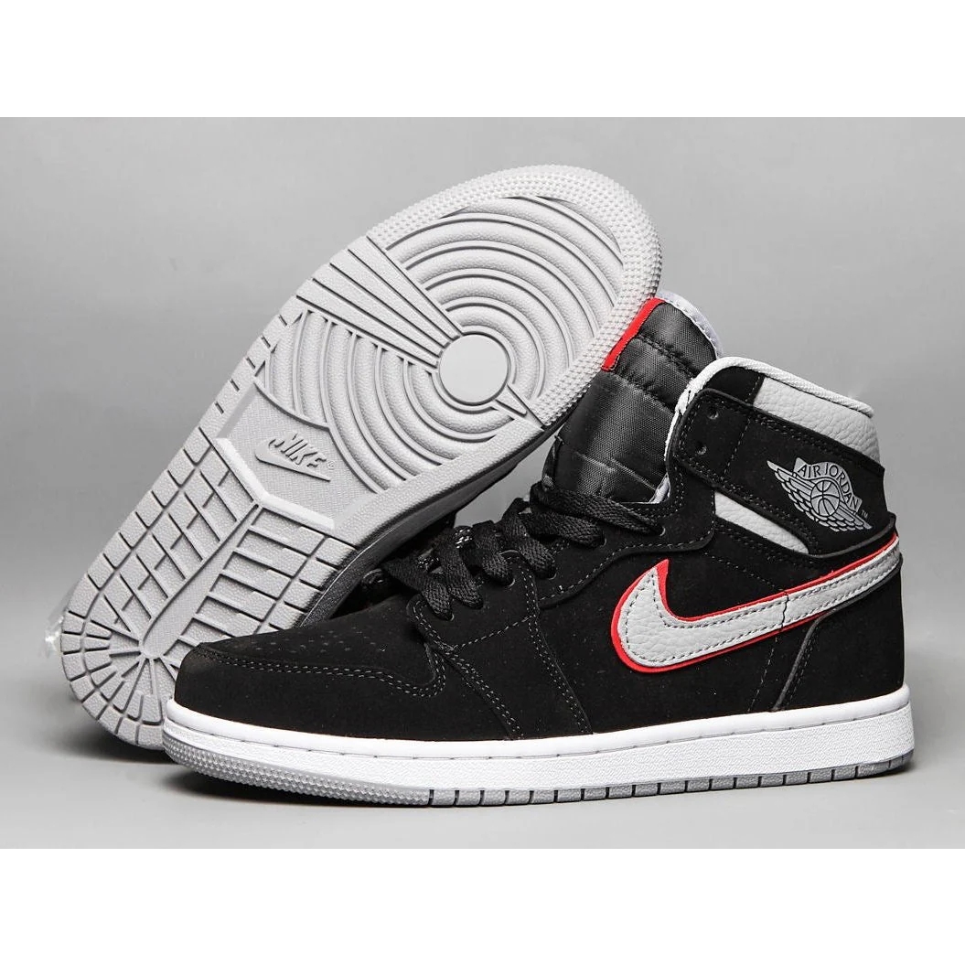 JORDAN 1 MID x BLACK PARTICLE GREY GYM RED - DEEPREPS