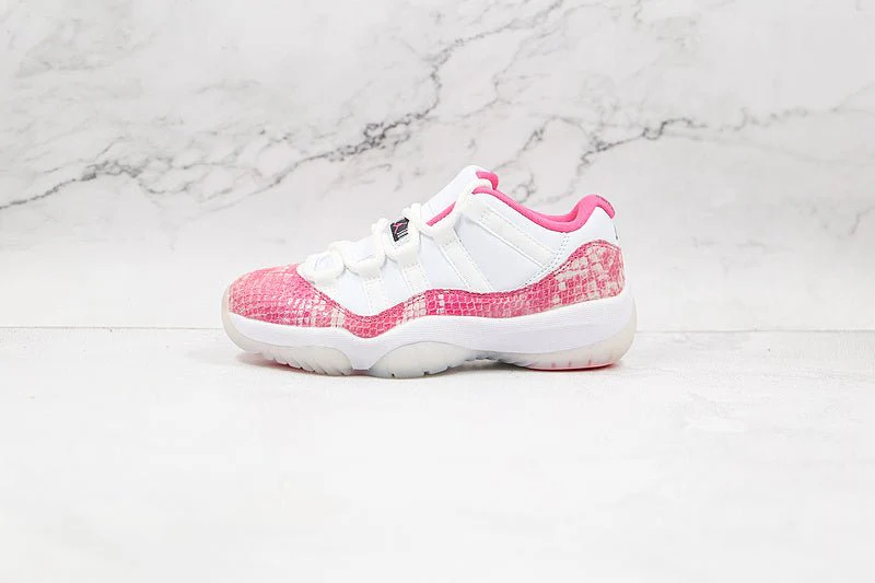 AIR JORDAN 11 RETRO LOW PINK SNAKESKIN WHITE/WATERMELON/BLACK - DEEPREPS