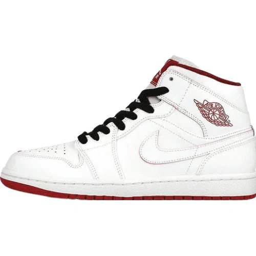 JORDAN 1 RETRO MID x WHITE GYM RED BLACK - DEEPREPS