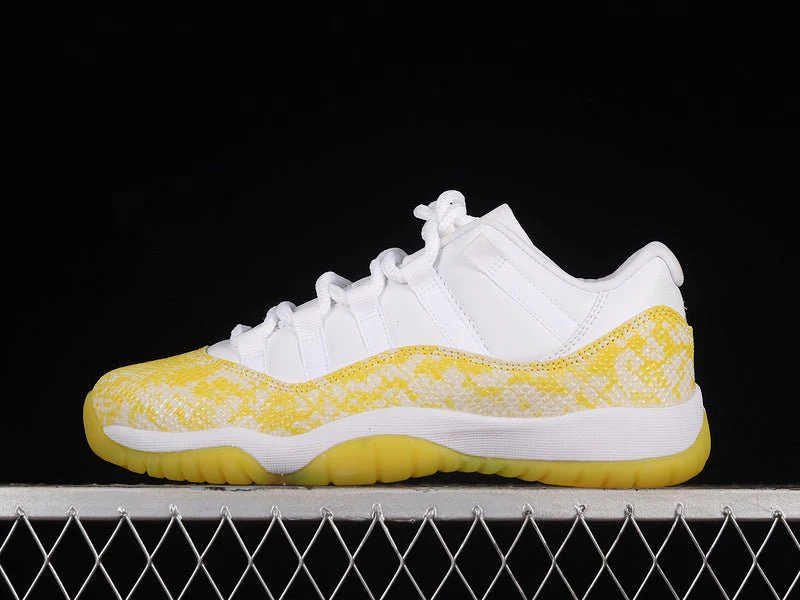 AIR JORDAN 11 RETRO LOW YELLOW SNAKESKIN WHITE - DEEPREPS