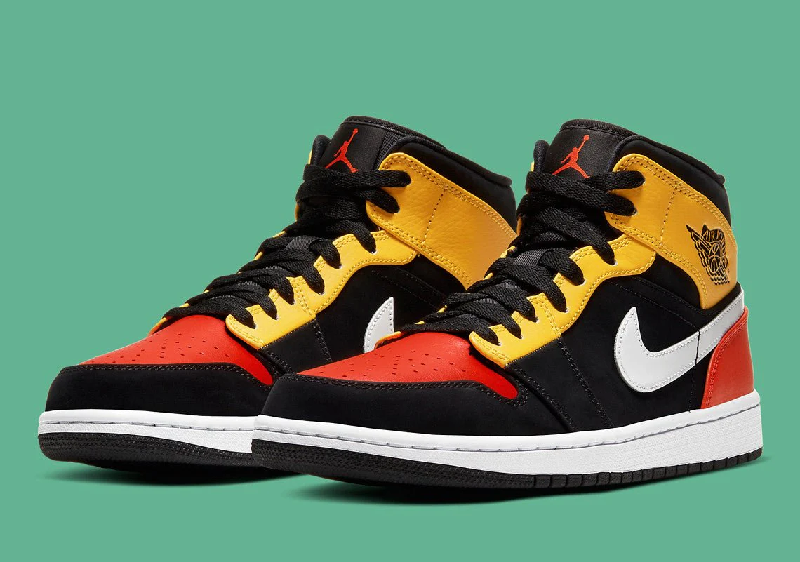 JORDAN 1 MID x BLACK AMARILLO ORANGE - DEEPREPS