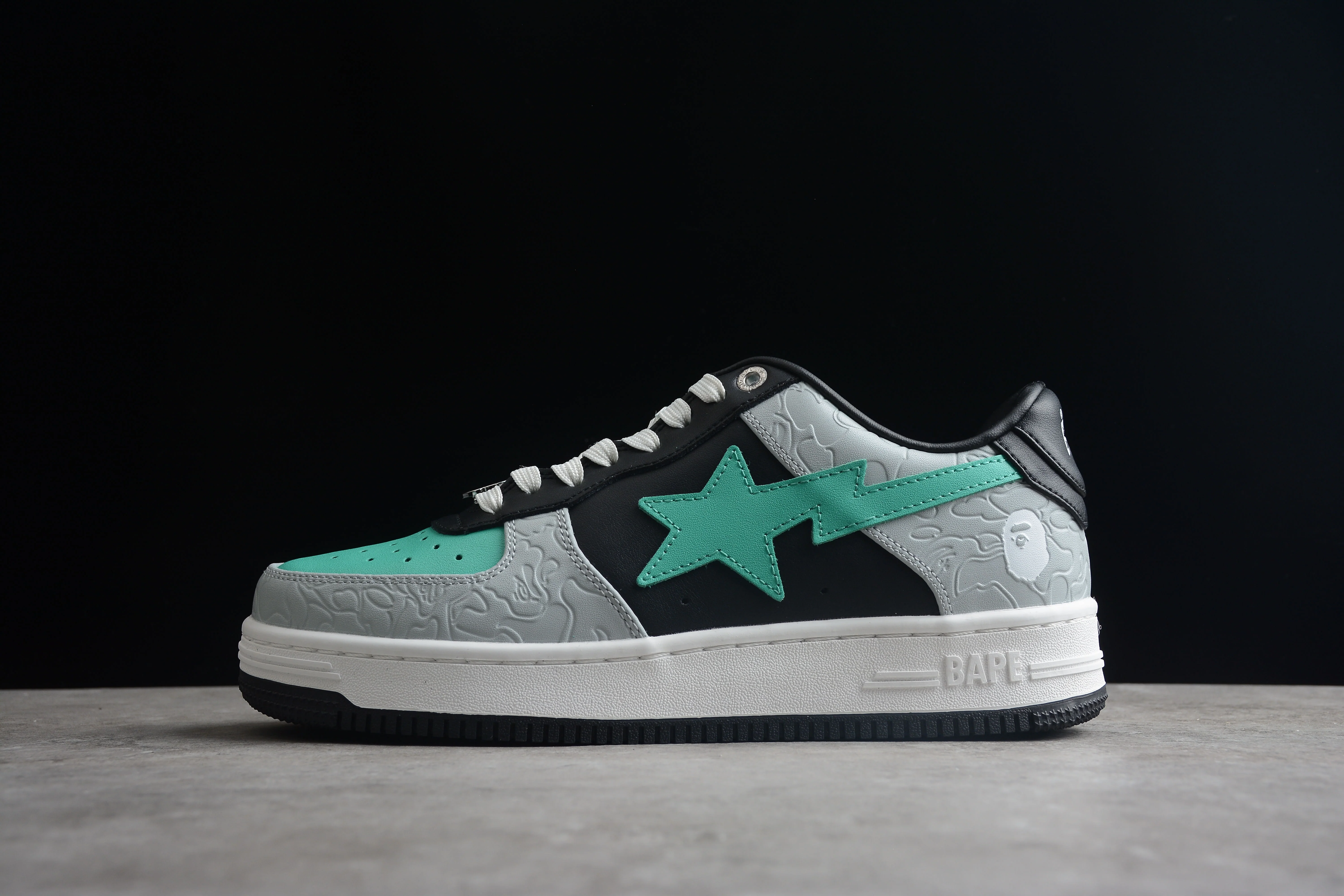 BAPE STA Low-Top Aqua and Grey Sneakers - DEEPREPS