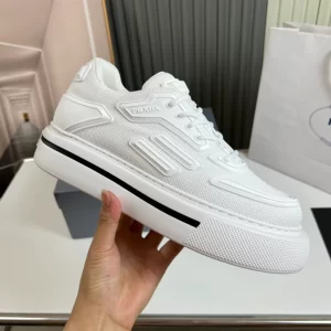 PRADA MACRO RE-NYLON AND BRUSHED LEATHER SNEAKERS – PRD061 - DEEPREPS