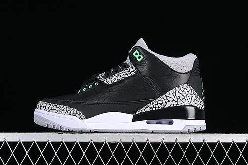 AIR JORDAN 3 RETRO GREEN GLOW BLACK/GREEN GLOW/WOLF GREY/WHITE - DEEPREPS