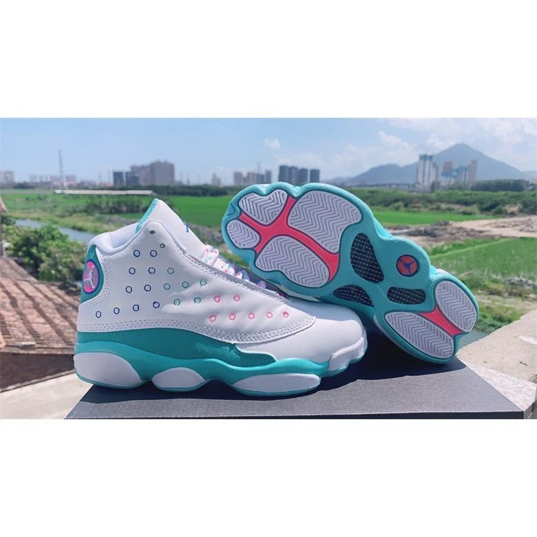 JORDAN 13 RETRO x WHITE SOAR GREEN PINK - DEEPREPS