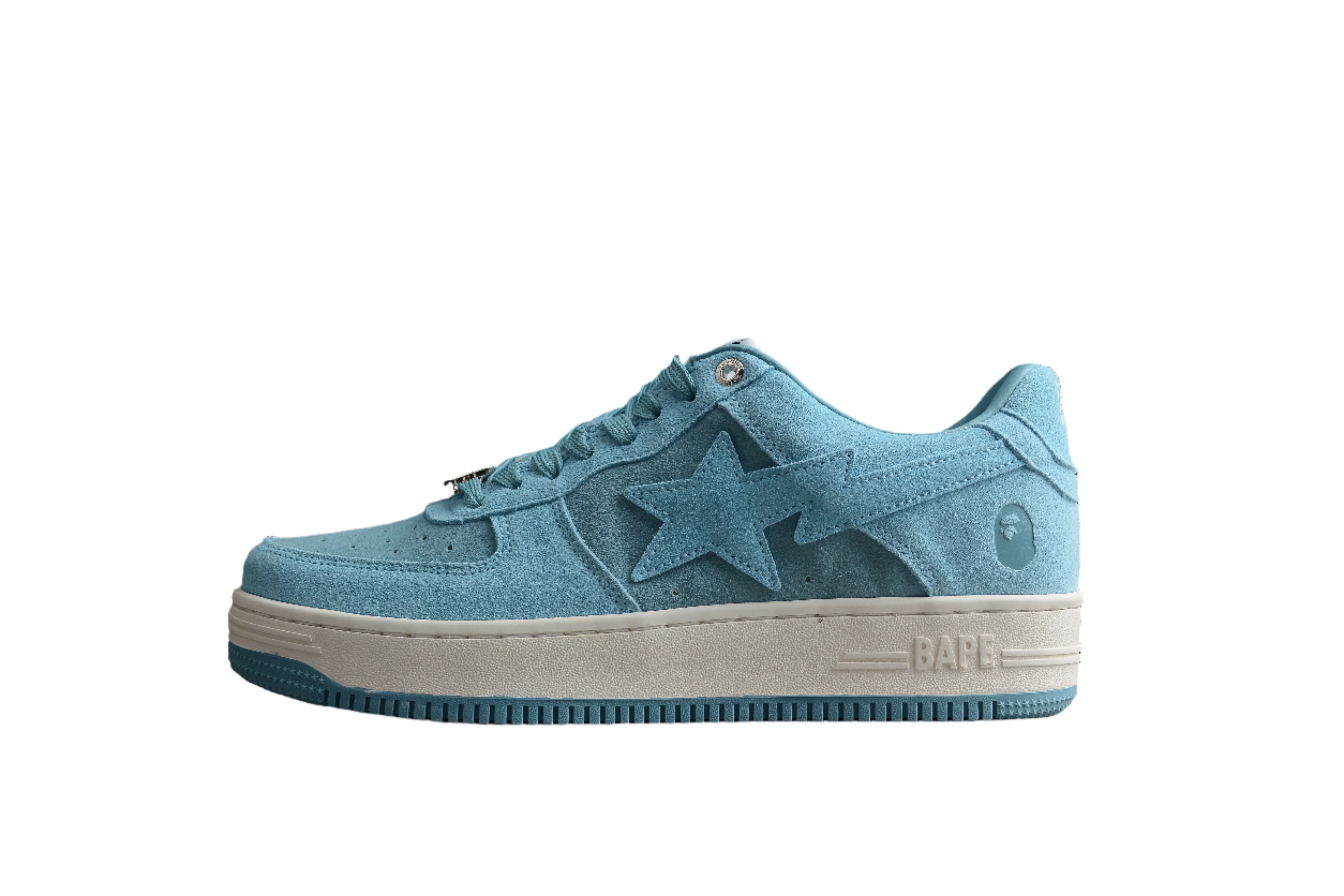 BAPE STA Low-Top Blue Suede Sneakers - DEEPREPS