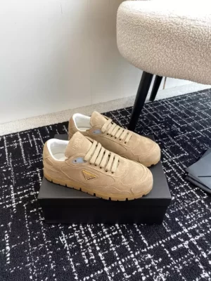 PRADA TRAIL FADED SUEDE SNEAKERS IN ECRU – PRD080 - DEEPREPS