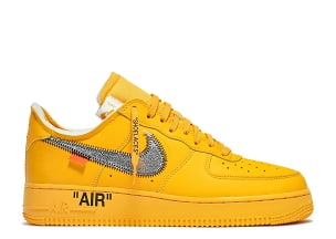 Nike Air Force 1 Low OFF-WHITE University Gold Metallic Silver - DEEPREPS