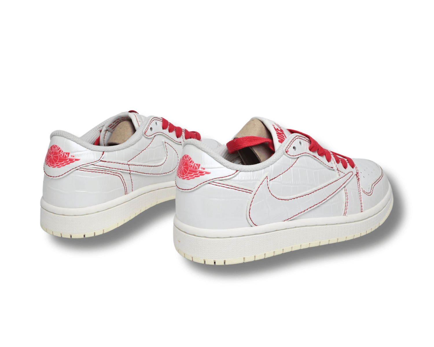 Travis Scott Jordan 1 Low Red/white Custom - DEEPREPS