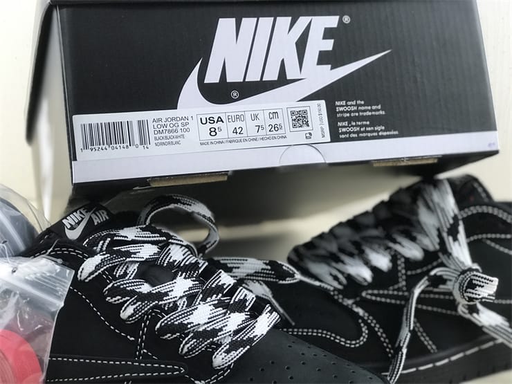 Jordan 1 Retro Low Travis Scott Black Phantom Extended Size 14 - DEEPREPS