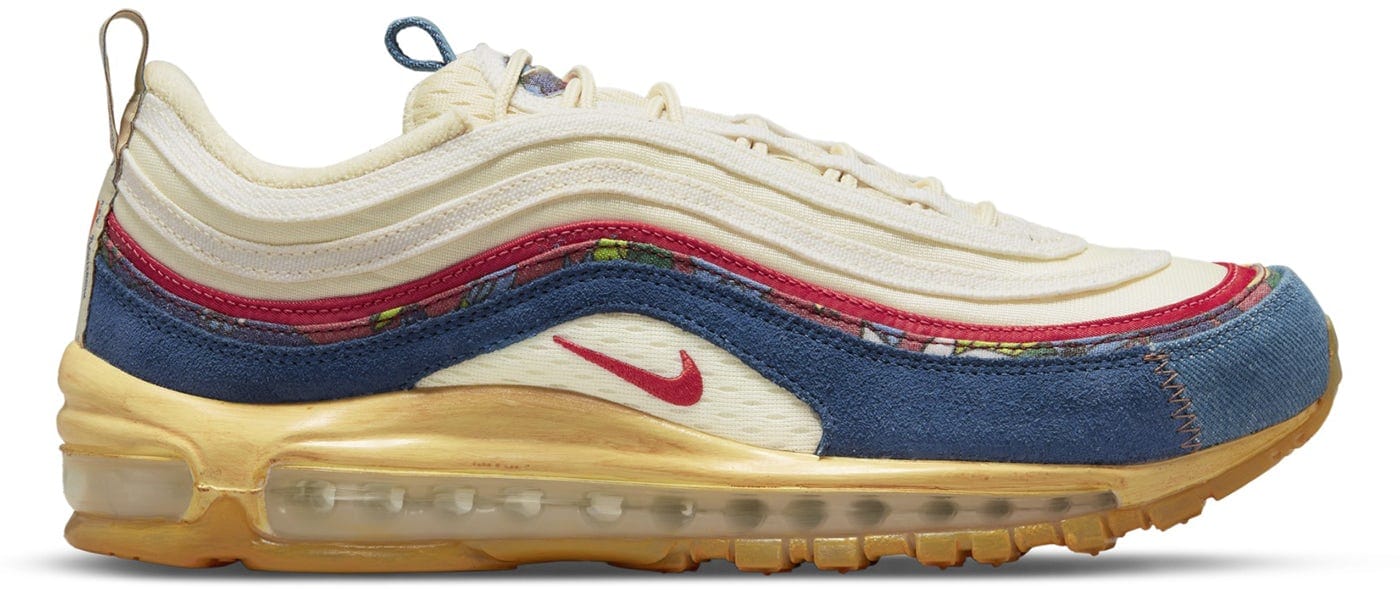Nike Air Max 97 Coconut Milk Fossil Denim Red - DEEPREPS
