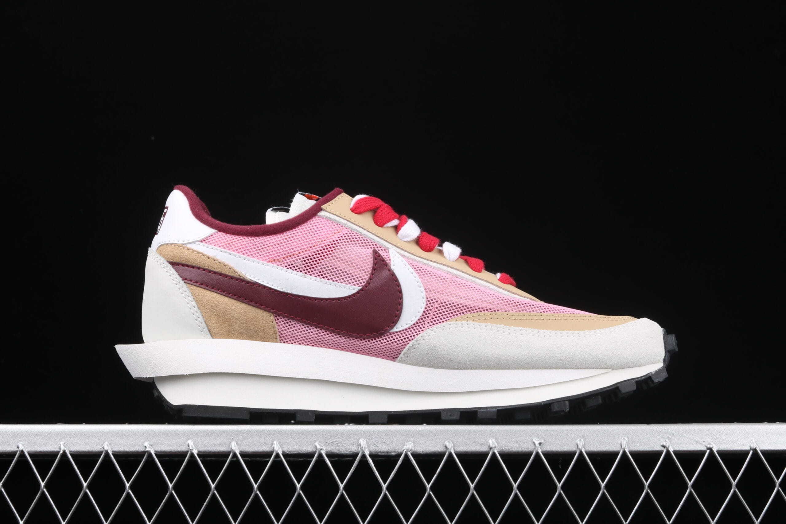 Sacai x Nk LVD Waffle Daybreak, Swoosh Pink Grey White - DEEPREPS