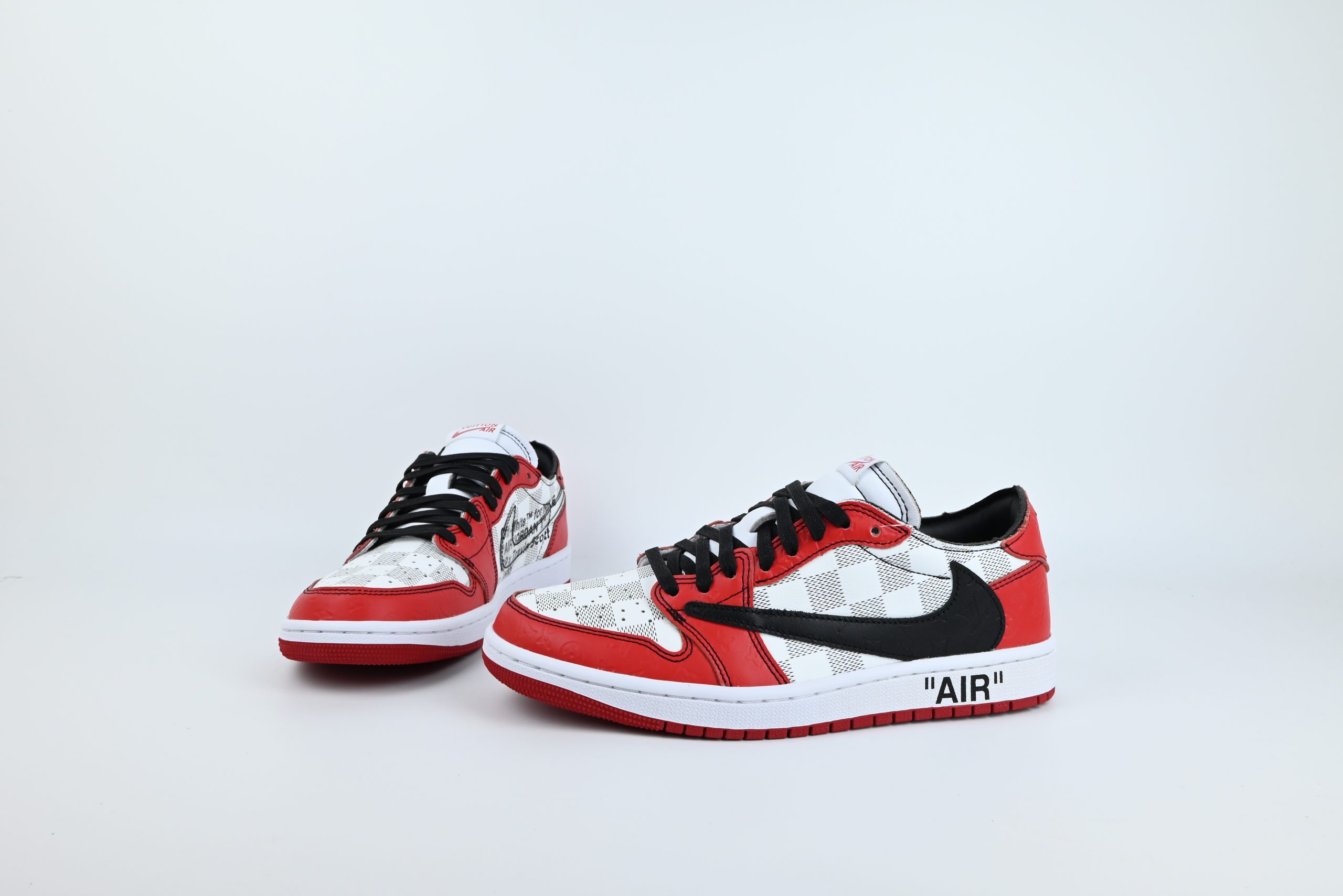 Travis Scott x Air Jordan 1 Retro Low Custom Red - DEEPREPS