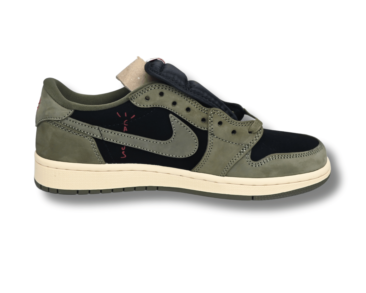 Travis Scott Air Jordan 1 Low OG Black-Olive - DEEPREPS