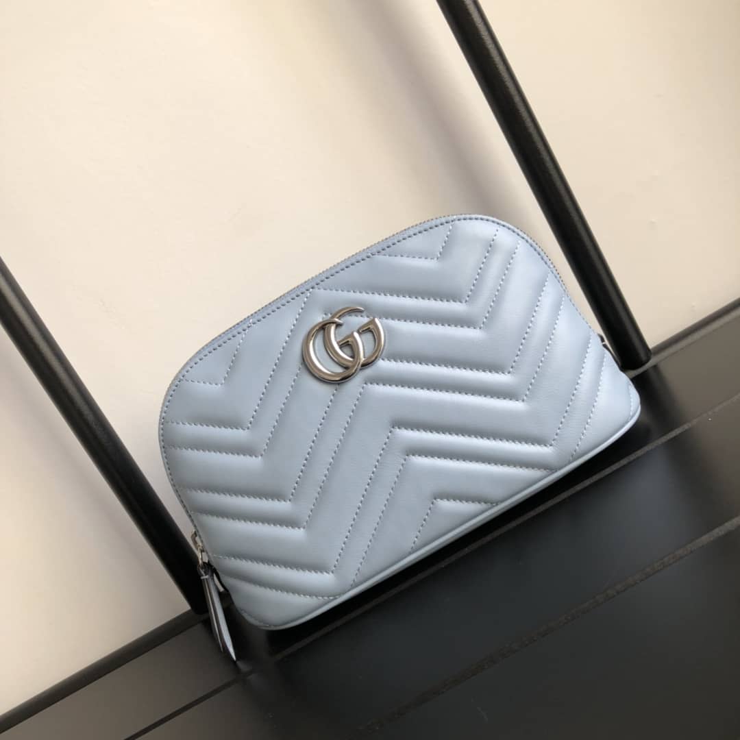 Gucci GG Marmont Quilted Vanity Bag Replica Blue 625690 - DEEPREPS