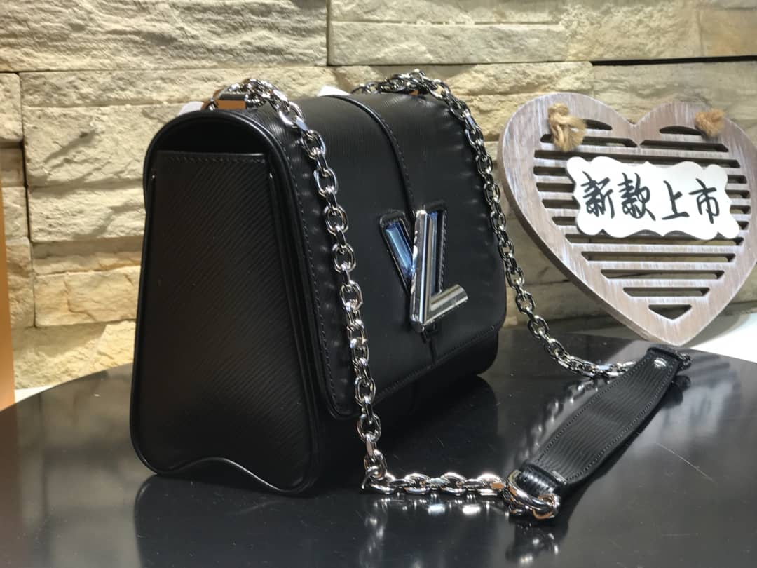 Louis Vuitton Replica Bags Twist PM Epi Leather Replicas Handbag Black(ColaReps) - DEEPREPS