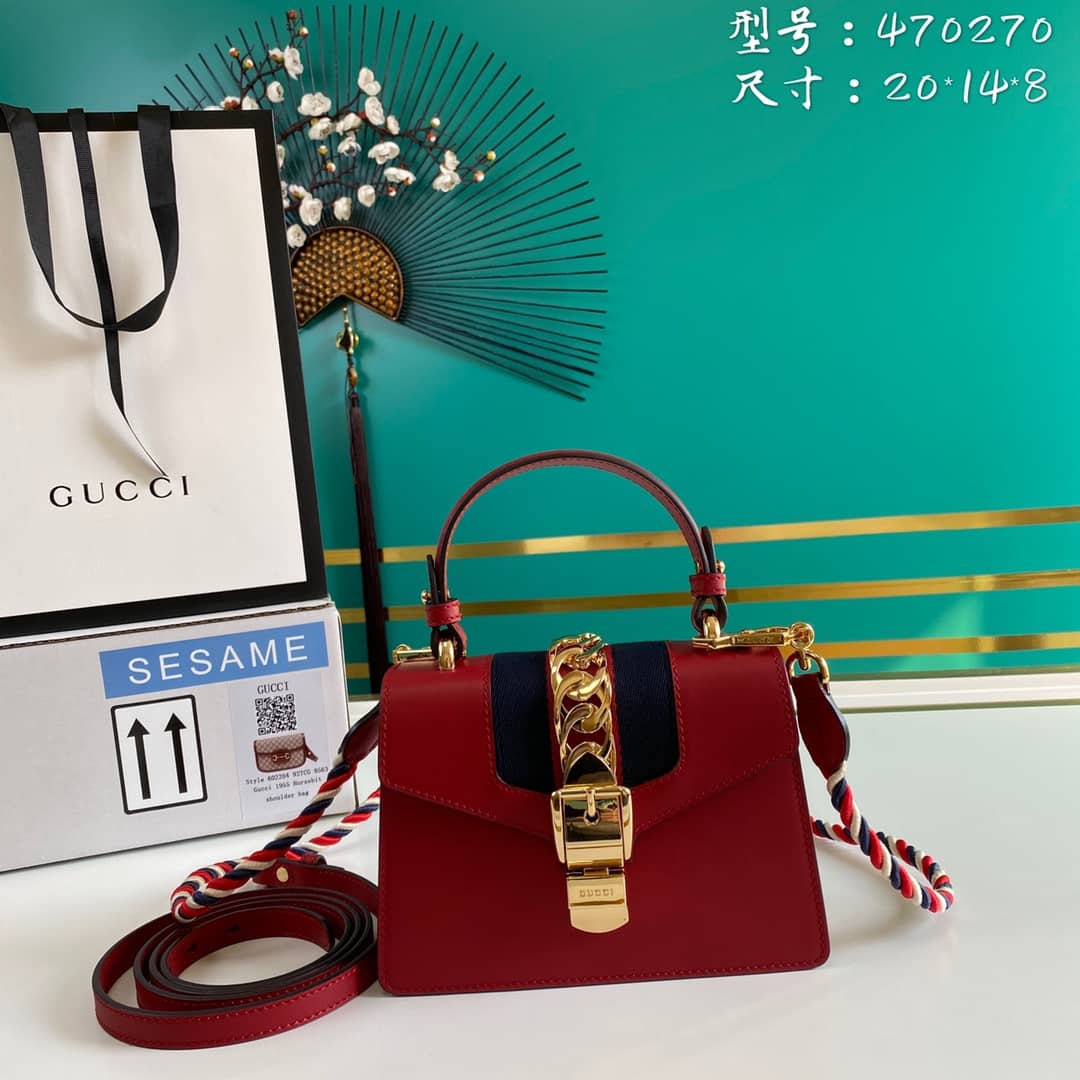 Gucci Womens Sylvie Leather Mini Bag Replica 470270 - DEEPREPS