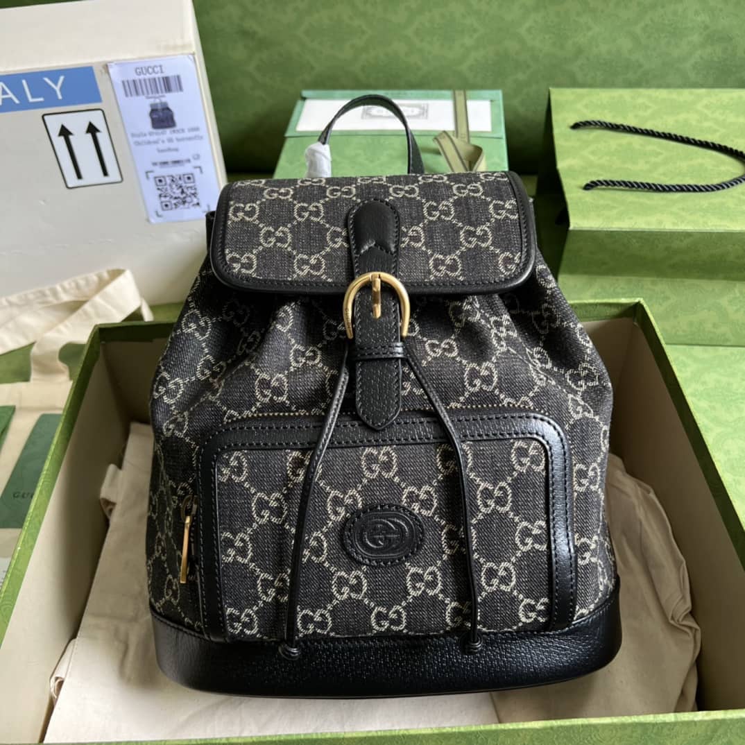 Gucci Backpack With Interlocking G Black 674147 Replica - DEEPREPS